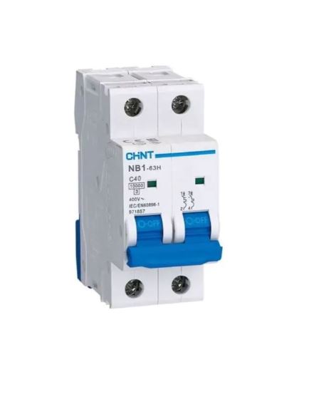 INTERRUPTOR AUT. TERMOMAGNETICO P/RIEL 2P 40A 230VAC 10KA CURVA C NB1-63H
